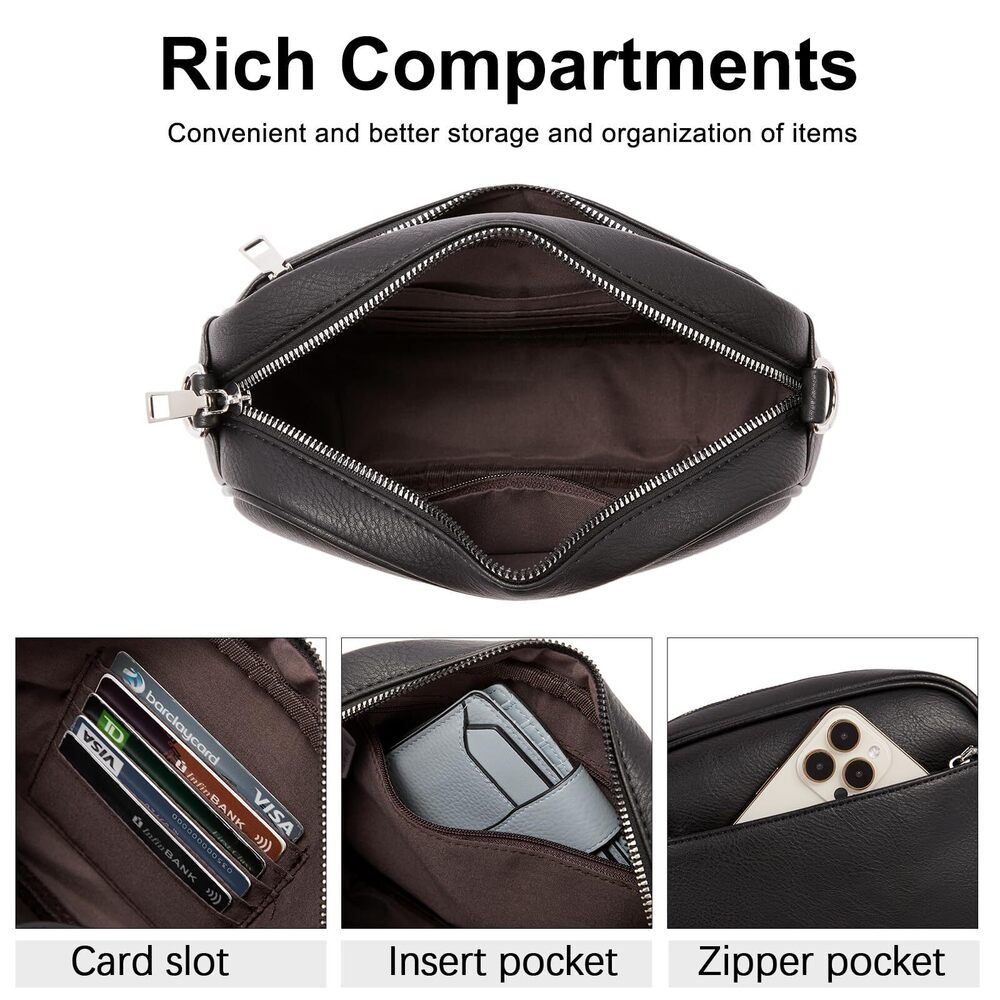6831 Small Wallet RFID Blocking Credit Card Wallets+Crossbody Bags - Picture 8 of 9